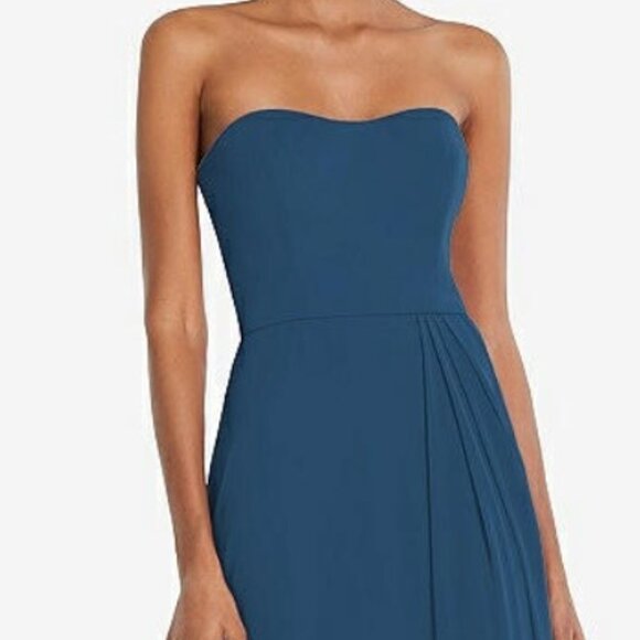 After Six 1563....Strapless Sweetheart Maxi Dress...Dusk Blue....Sz 0 - Picture 6 of 8